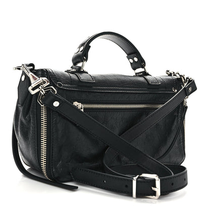 Proenza Schouler Lambskin Small PS1 Plus Zip Satchel Black 3 of 10