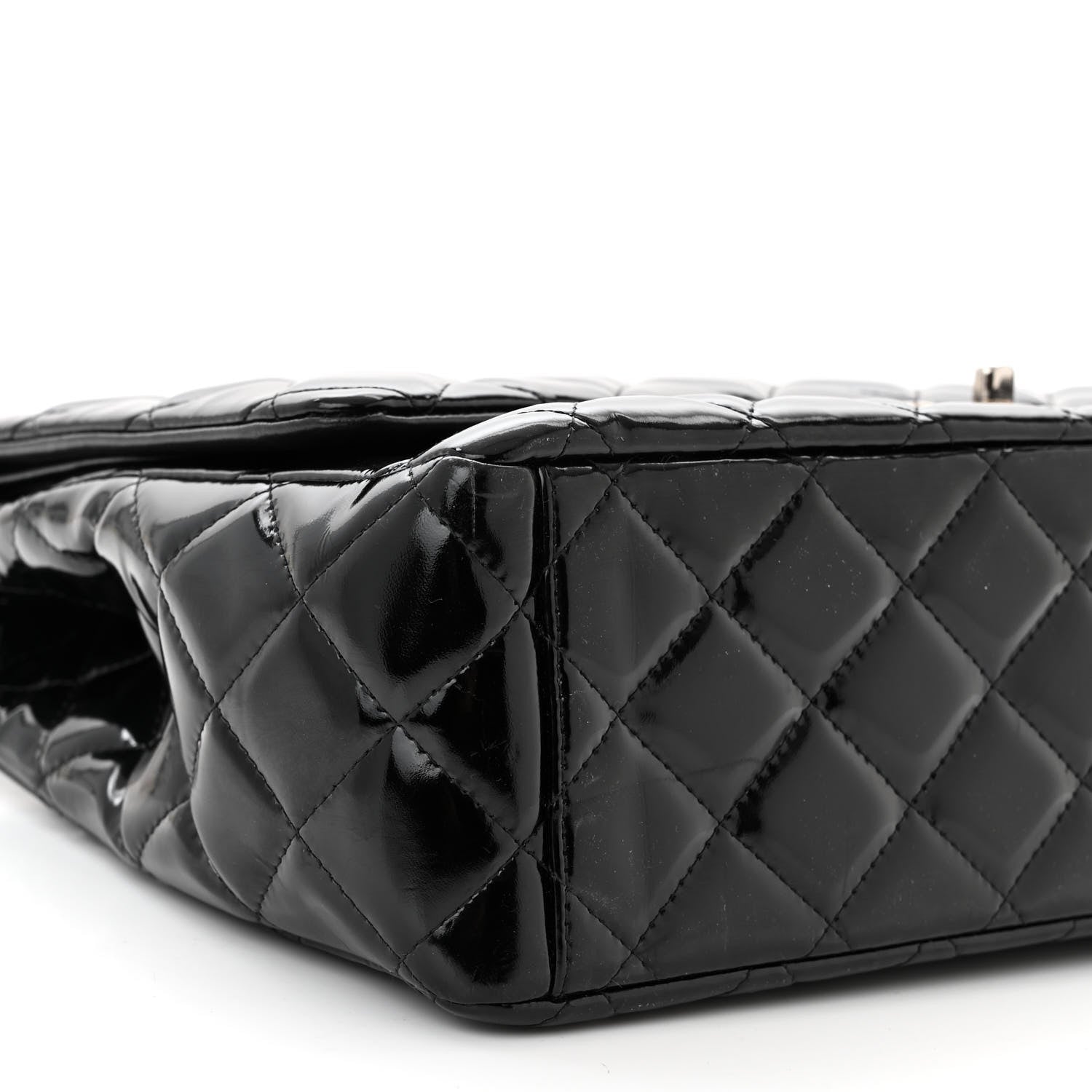 Chanel Patent Quilted Maxi Double Flap Black 9 of 11