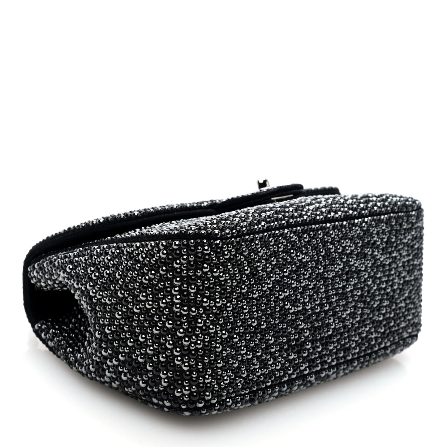 Suede Beaded Small Flap Dark Grey