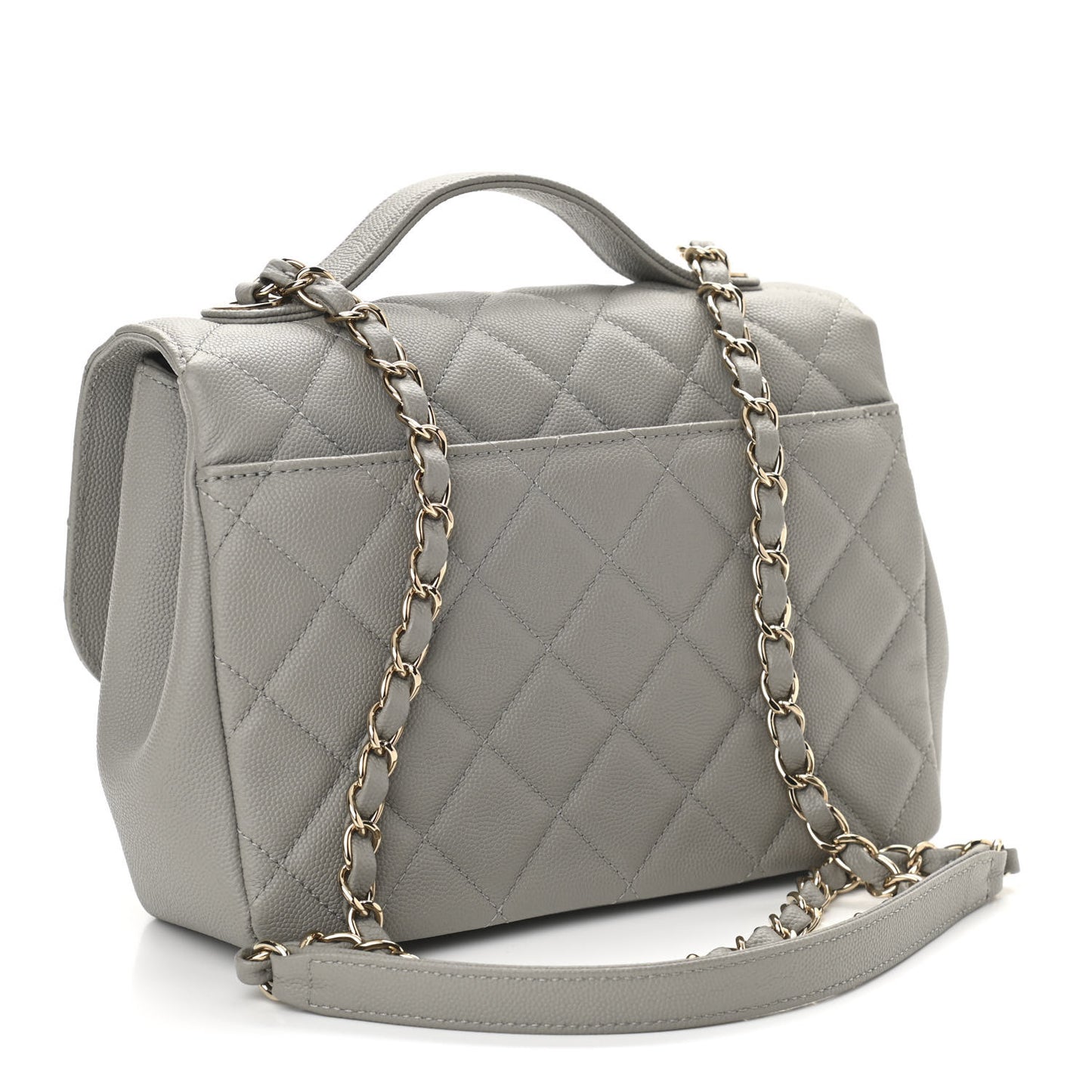 Caviar Quilted Medium Business Affinity Flap Grey