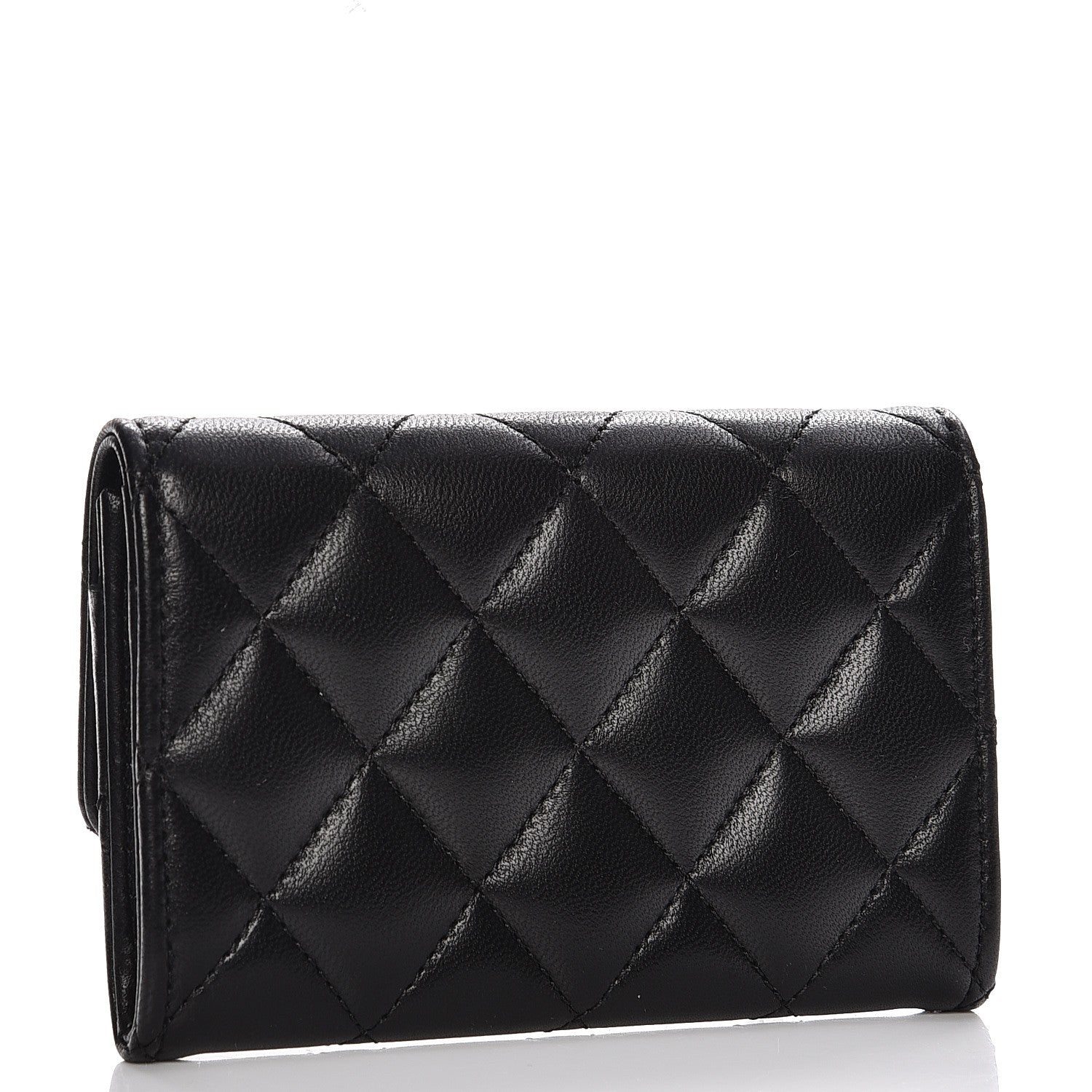 Chanel Lambskin Quilted Flap Card Holder Black 3 of 8