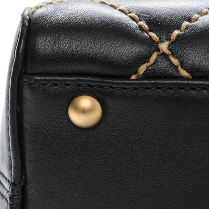 Chanel Calfskin Contrast Stitch Surpique Bowler Black 8 of 9