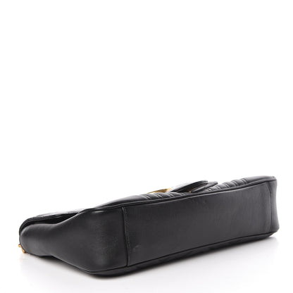 Gucci Calfskin Matelasse Medium GG Marmont Shoulder Bag Black 4 of 13