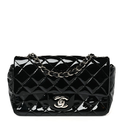Chanel Patent Calfskin Quilted Mini Rectangular Flap Black 1 of 9