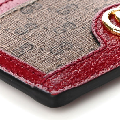 Gucci X DORAEMON Mini Vintage GG Supreme Monogram Card Holder Beige Cherry Red 8 of 10