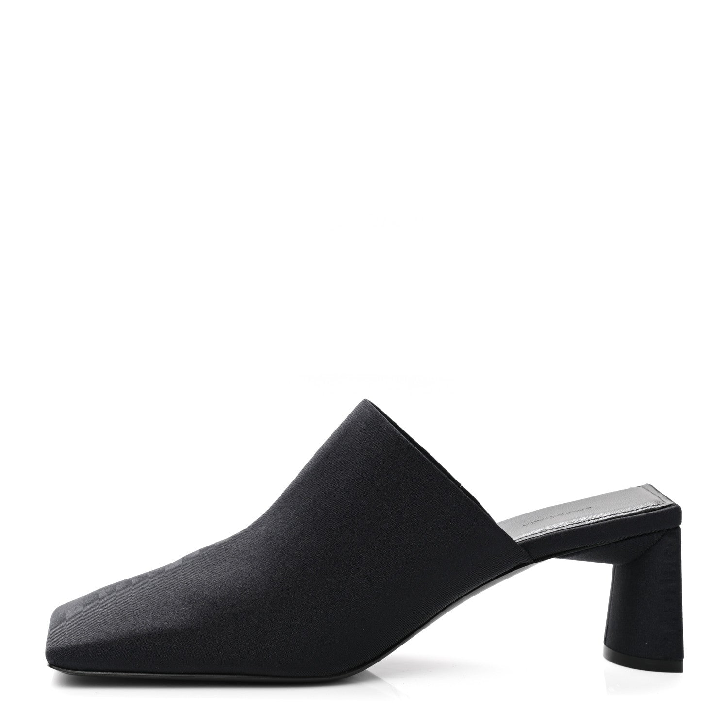 Balenciaga Satin Square Mule Heel Sandals 39 Black 1 of 10