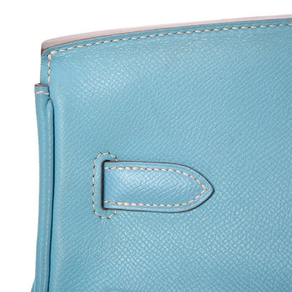 Hermes Epsom Candy Birkin 35 Celeste Mykonos 24 of 38