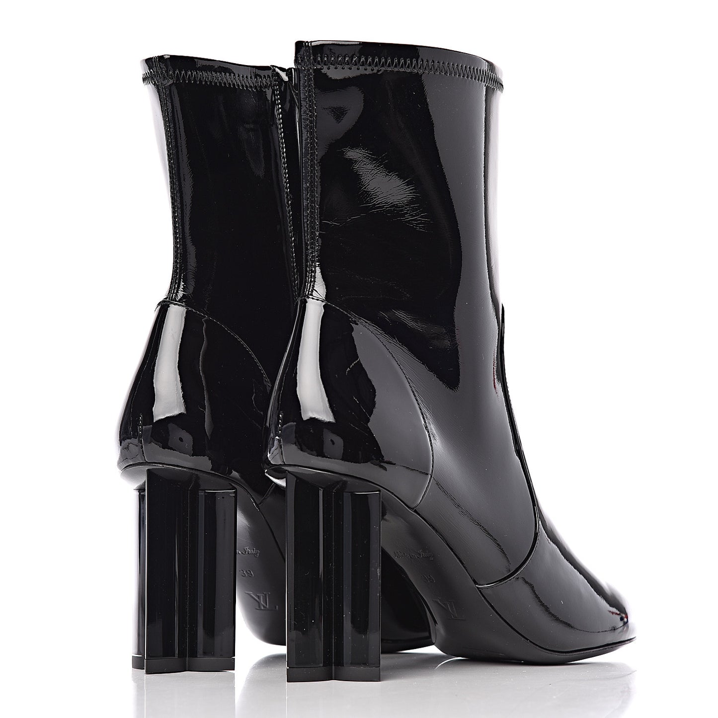 Patent Silhouette Ankle Boots 39 Black