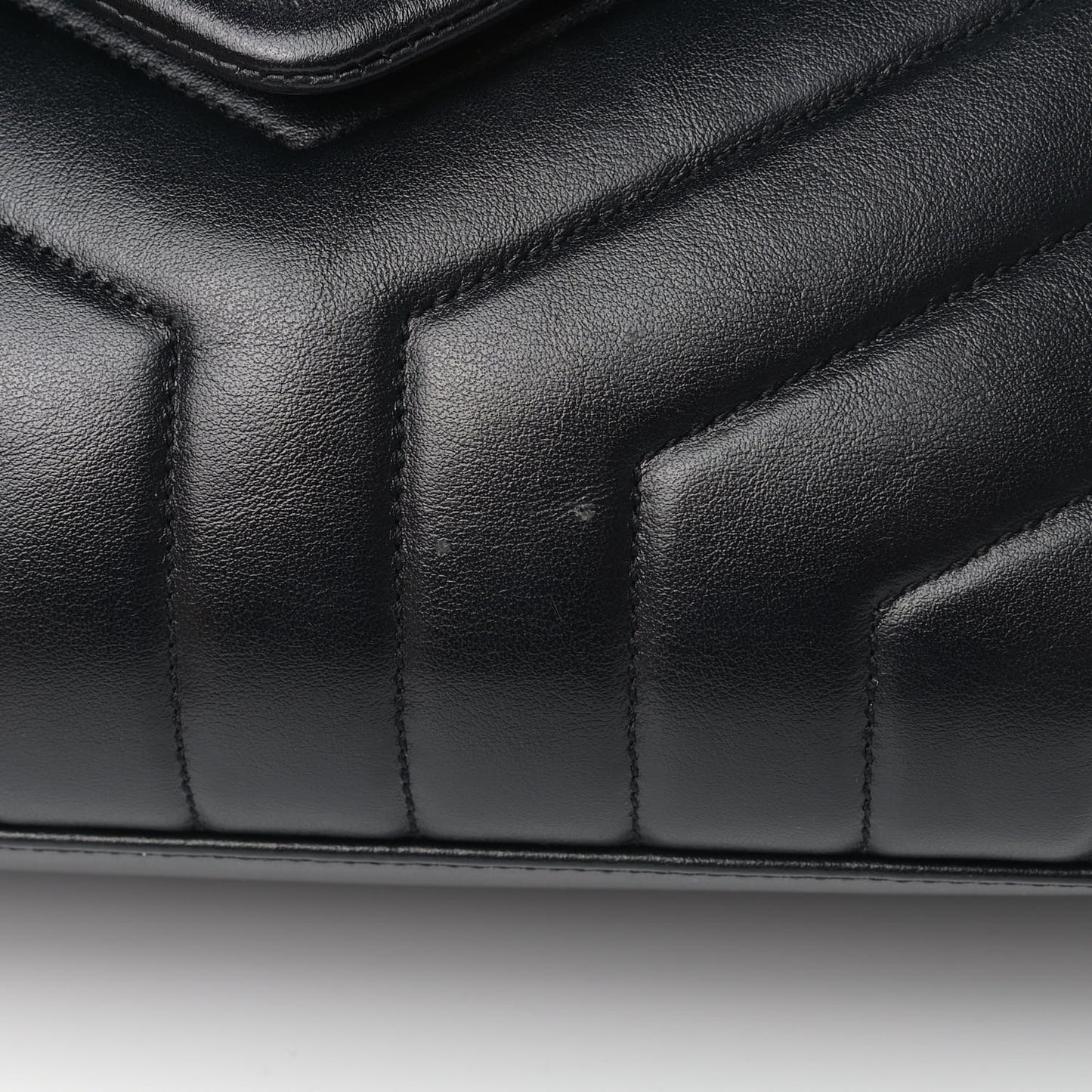 Calfskin Y Quilted Monogram Medium Loulou Chain Satchel Black