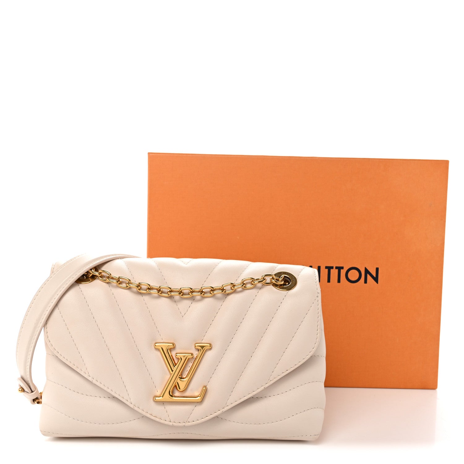 Louis Vuitton Calfskin LV New Wave Chain Bag GM Ivory 12 of 12