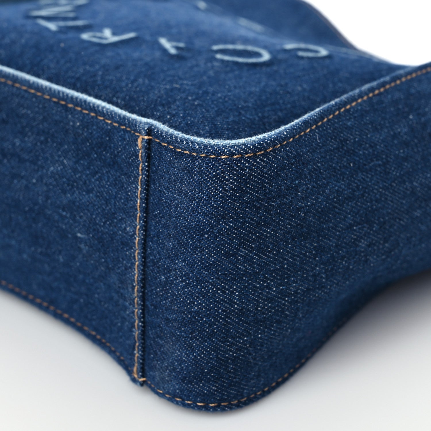 Stella McCartney Eco Alter Denim Perforated Logo Mini Crossbody Orion Blue 8 of 8
