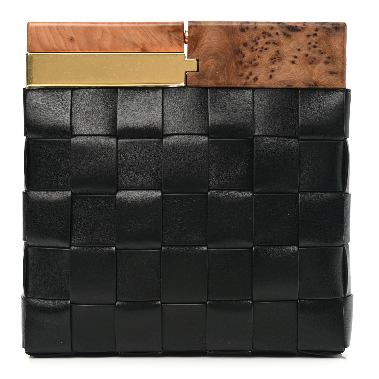 Bottega Veneta Nappa Intrecciato The Snap Clutch Black 1 of 9