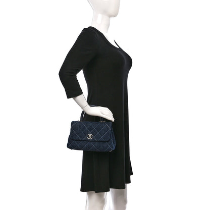 Chanel Denim Quilted Mini Coco Handle Flap Blue 2 of 9