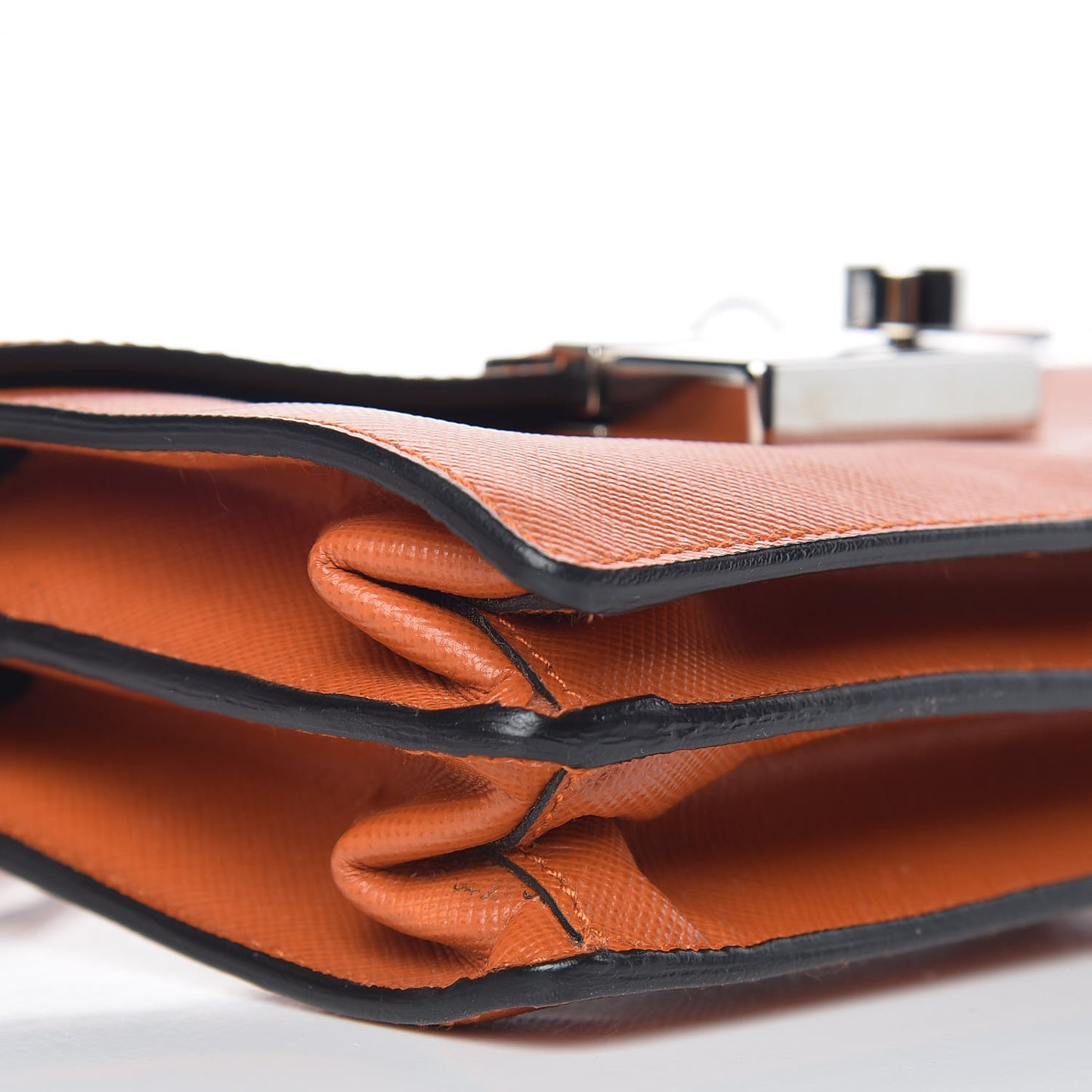 Saffiano Lux Mini Sound Crossbody Bag Papaya