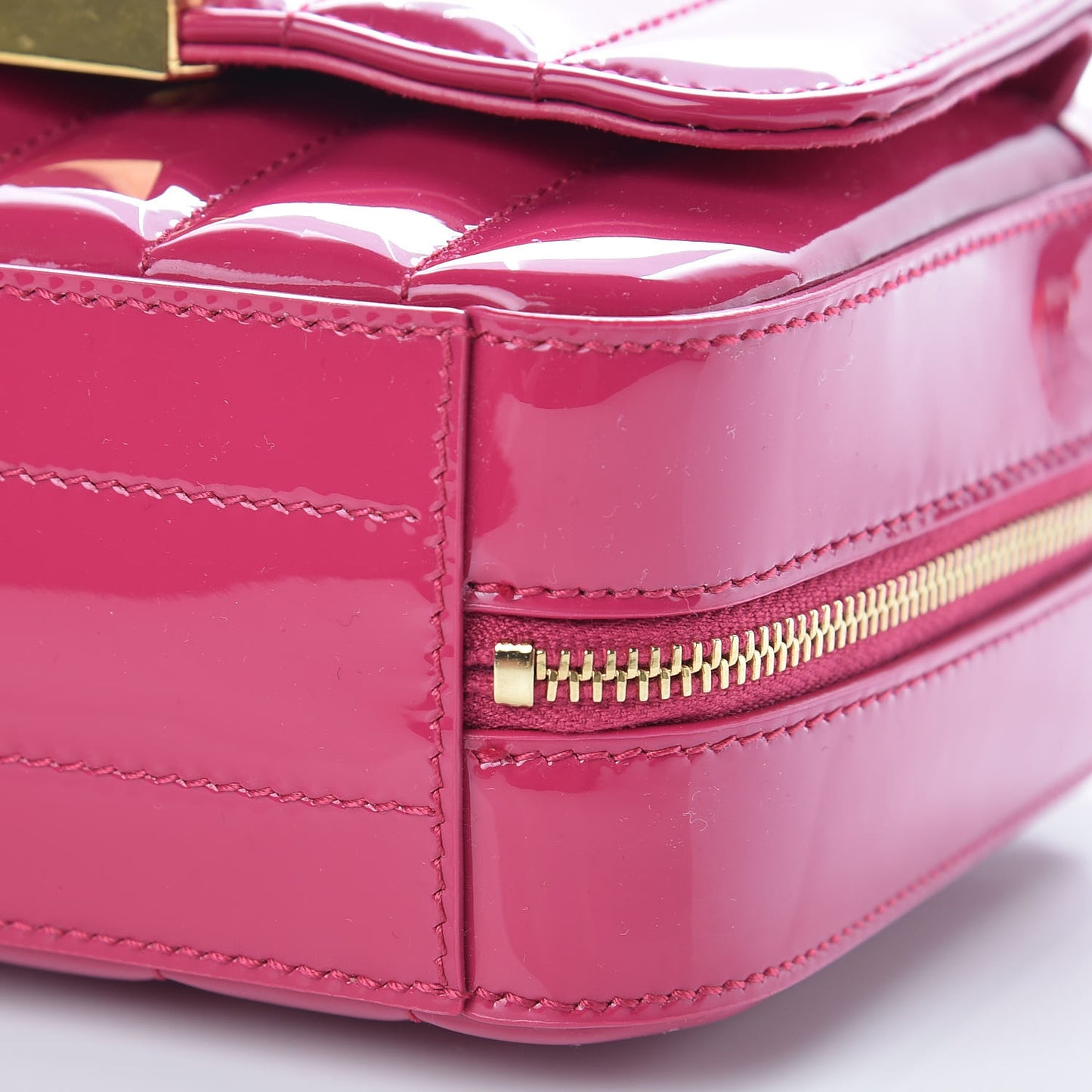 Patent Matelasse Monogram Toy Vicky Camera Bag Bubblegum