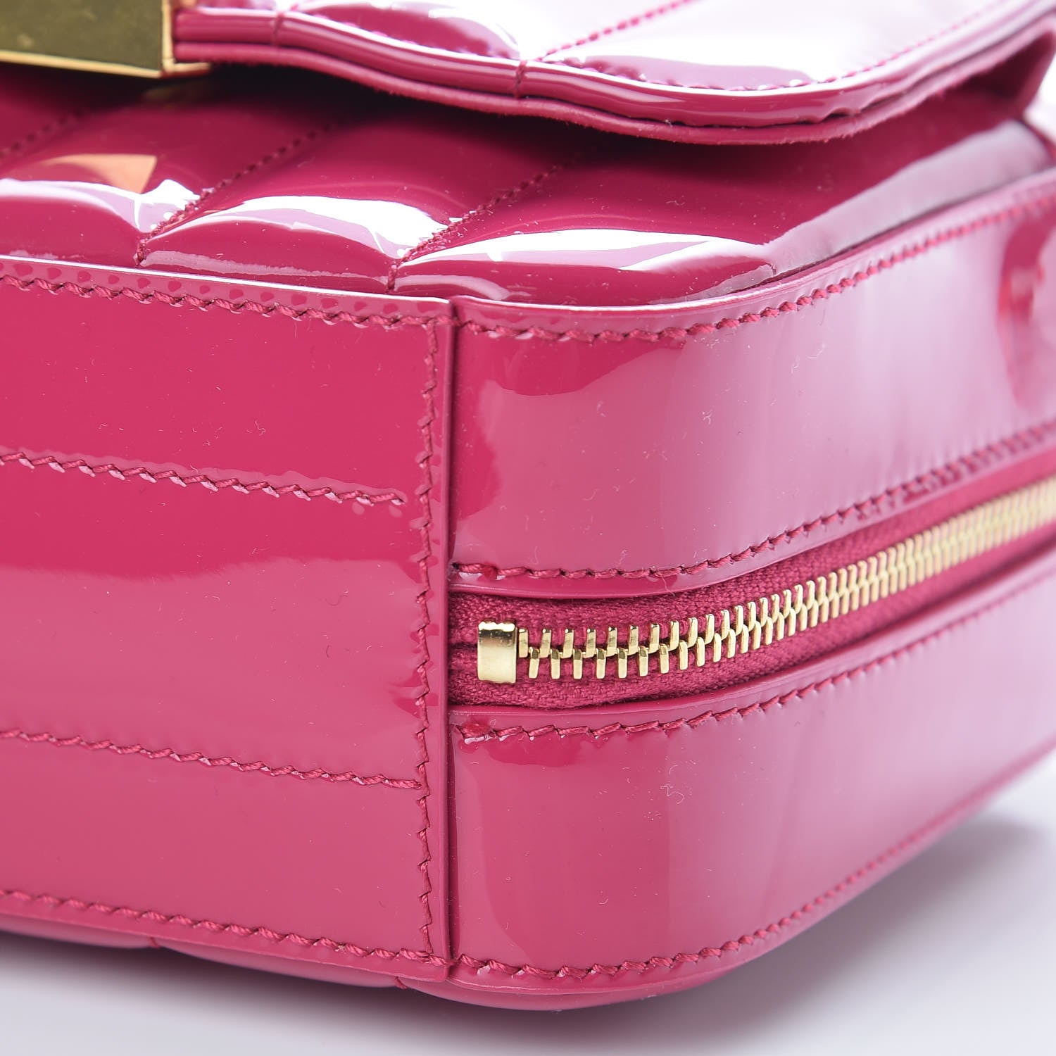 Saint Laurent Patent Matelasse Monogram Toy Vicky Camera Bag Bubblegum 8 of 8