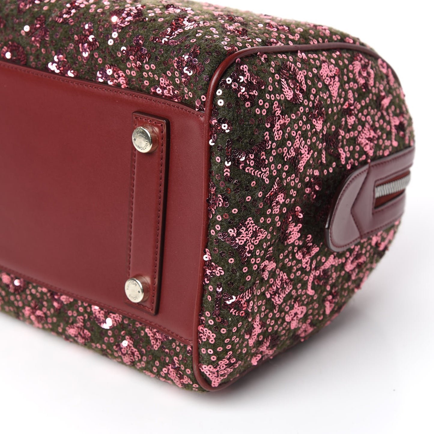 Sequin Monogram Sunshine Express Speedy Burgundy