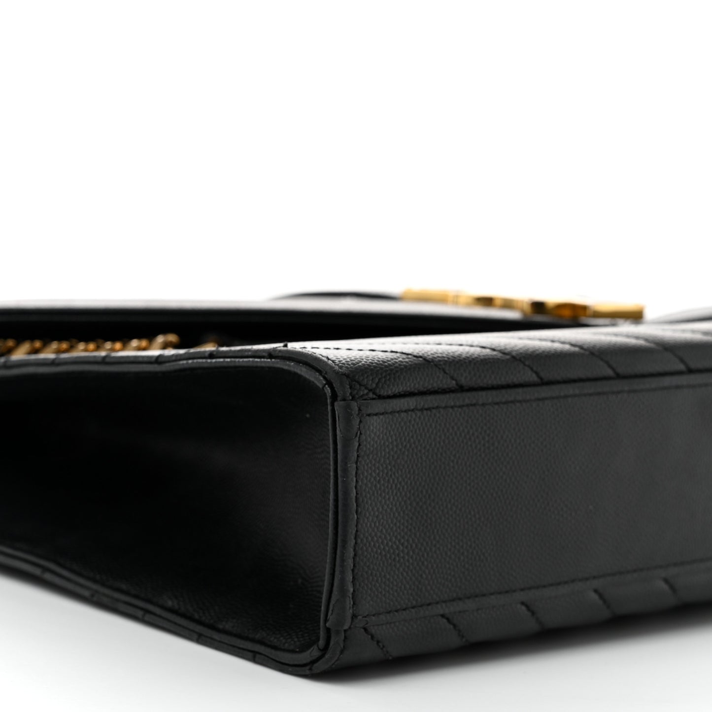 Grain De Poudre Matelasse Chevron Large Monogram Satchel Black