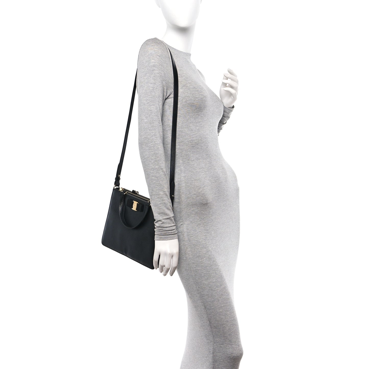 Printed Calfskin Tracy Vara Tote Black