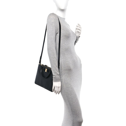Salvatore Ferragamo Printed Calfskin Tracy Vara Tote Black 2 of 10