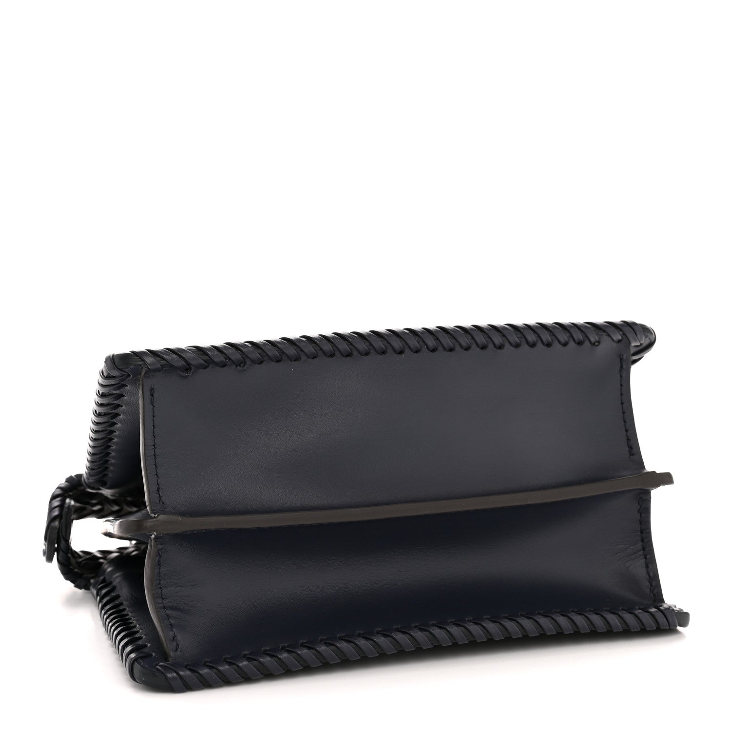 Fendi Vitello King Shiny Nappa Intreccio Petite Peekaboo I SEE U Satchel Midnight 4 of 12