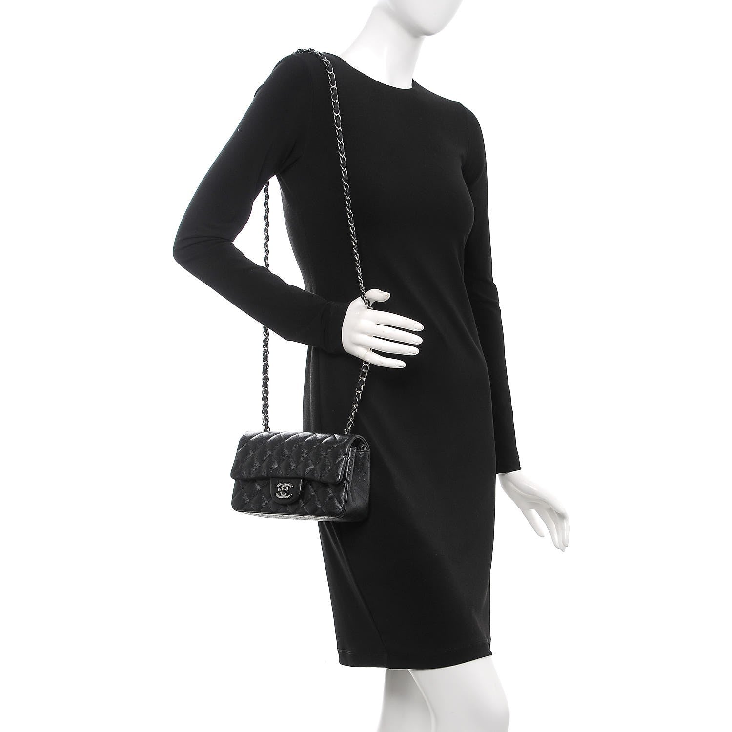 Chanel Iridescent Caviar Quilted Mini Rectangular Flap Black 2 of 7