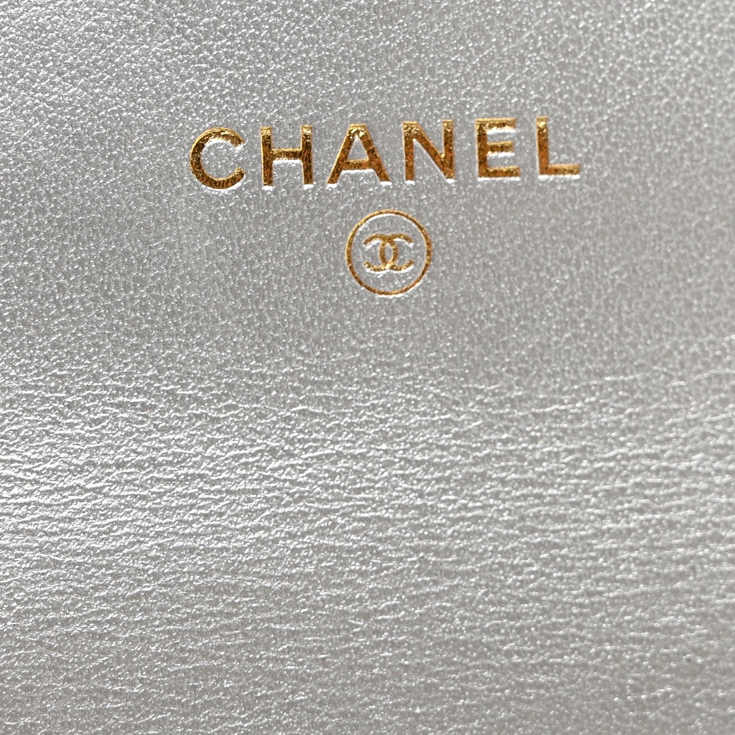 Chanel Metallic Goatskin Quilted Chanel 19 Flap Card Holder Silver 7 of 8