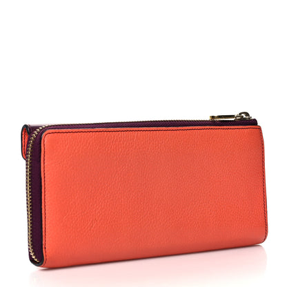 Chloe Calfskin Flap Long Wallet Orange Fizz Burgundy 3 of 12