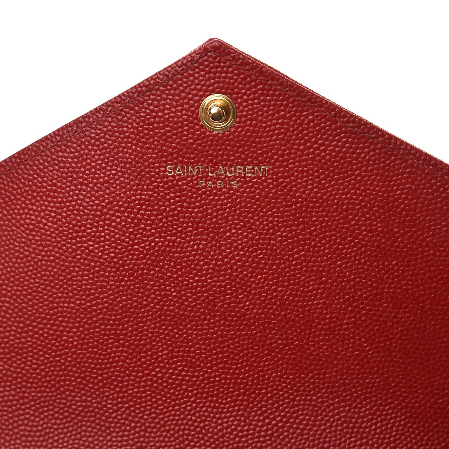 Grain De Poudre Matelasse Chevron Monogram Envelope Chain Wallet New Red