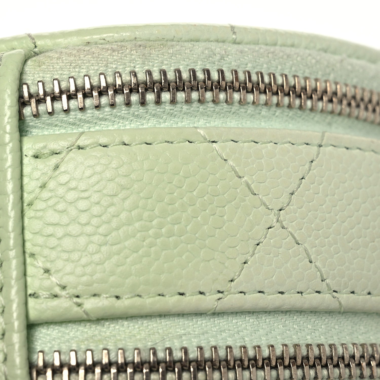 Chanel Caviar Quilted Round Handle With Care Vanity With Chain Light Green 12 of 12