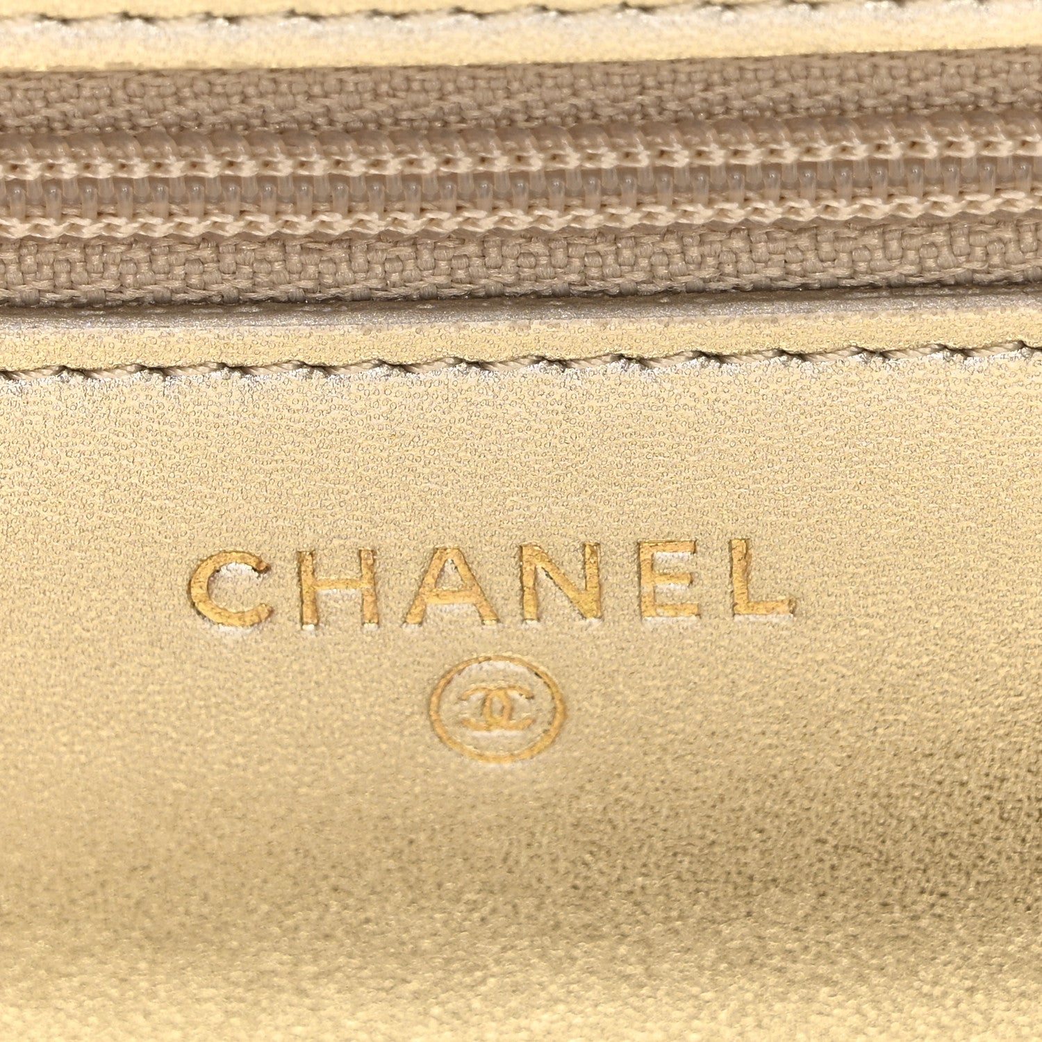 Chanel Metallic Lambskin Quilted Wallet On Chain WOC Gold 6 of 11
