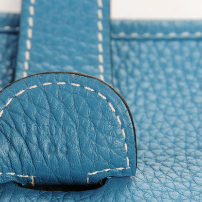 Hermes Taurillon Clemence Evelyne III GM Blue Jean 7 of 7