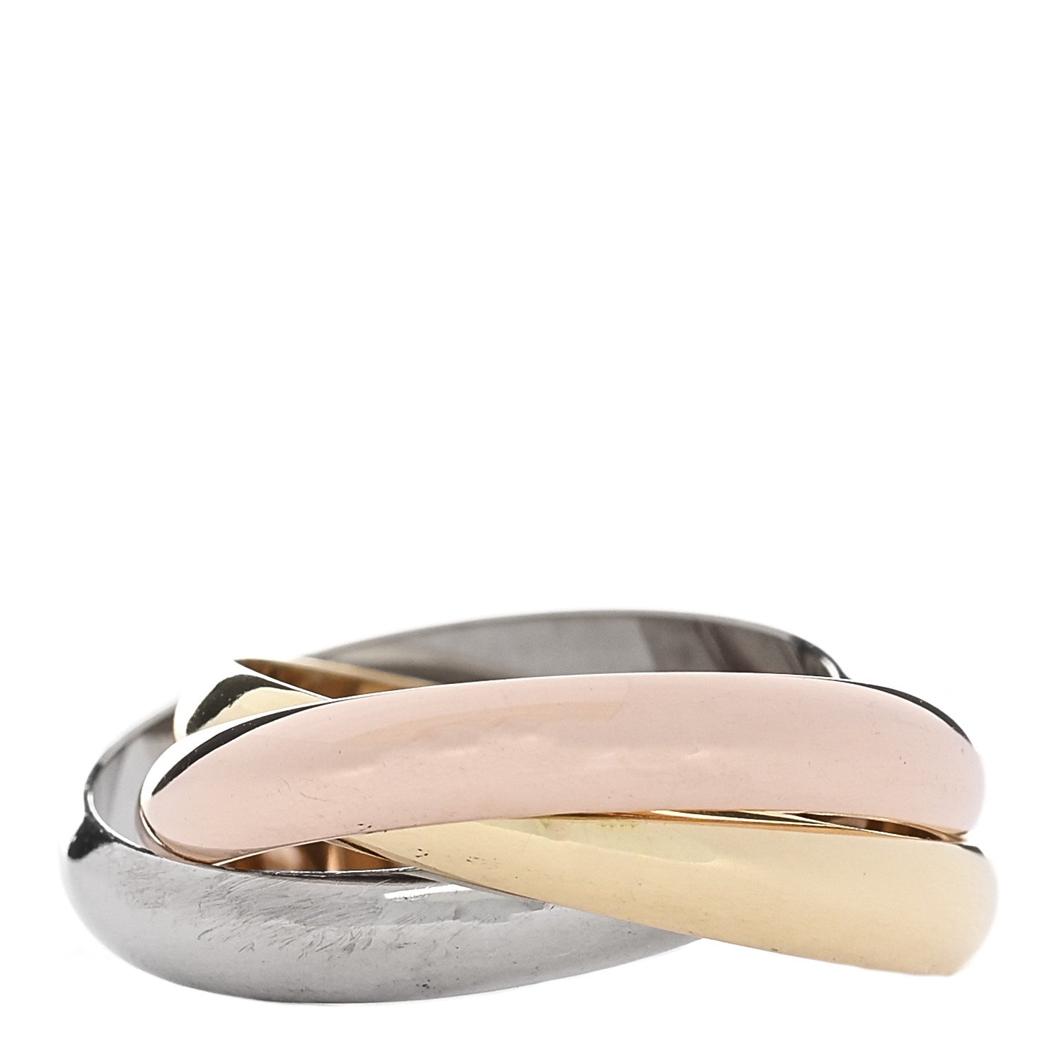 Cartier 18K Pink Yellow White Gold Classic Trinity Ring 57 8 3 of 6