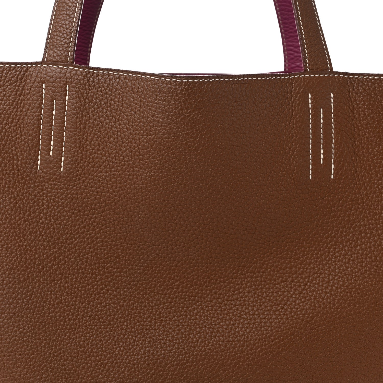 Hermes Taurillon Clemence Double Sens 36 Reversible Tote Marron Tosca 13 of 18
