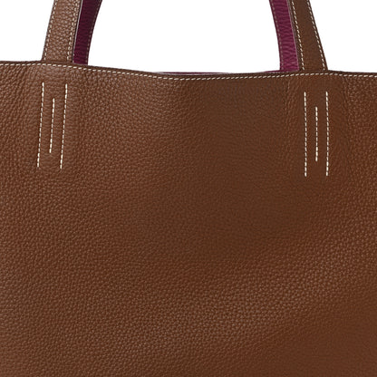 Hermes Taurillon Clemence Double Sens 36 Reversible Tote Marron Tosca 13 of 18