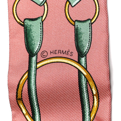 Hermes Silk Jumping Twilly Vieux Rose Petrole 3 of 4