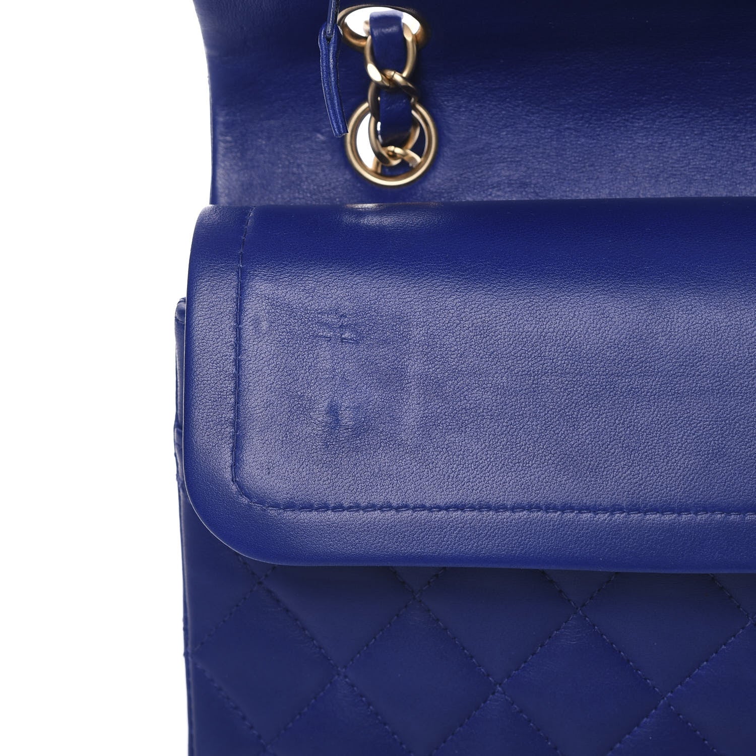 Chanel Lambskin Quilted Medium Double Flap Blue 12 of 14