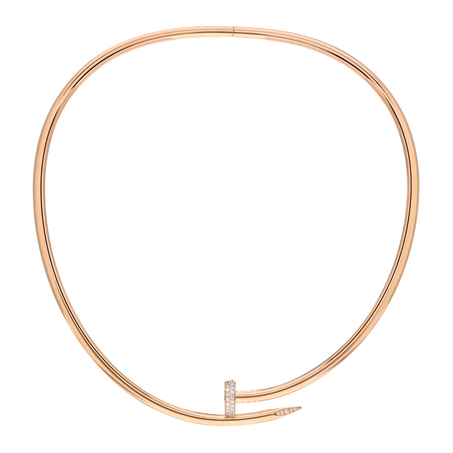 Cartier 18K Pink Gold Diamond 4.5mm Juste Un Clou Necklace 1 of 4