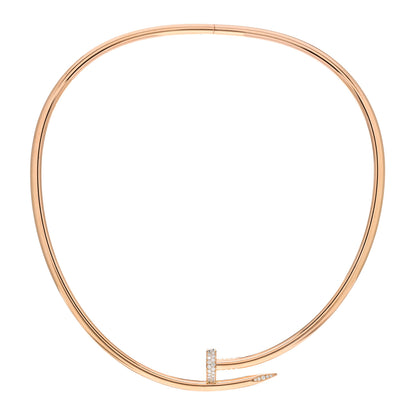 Cartier 18K Pink Gold Diamond 4.5mm Juste Un Clou Necklace 1 of 4
