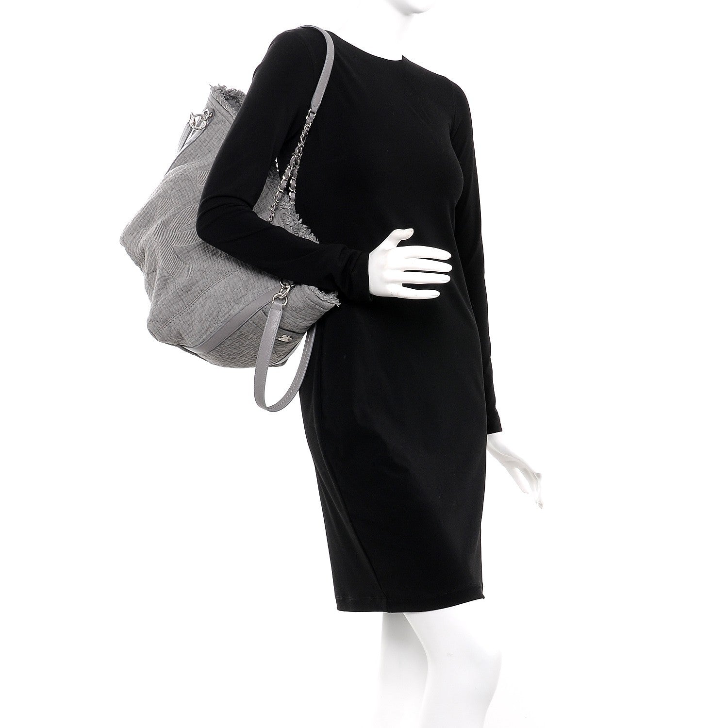 Chanel Canvas Small Double Face Tote Gray 2 of 7