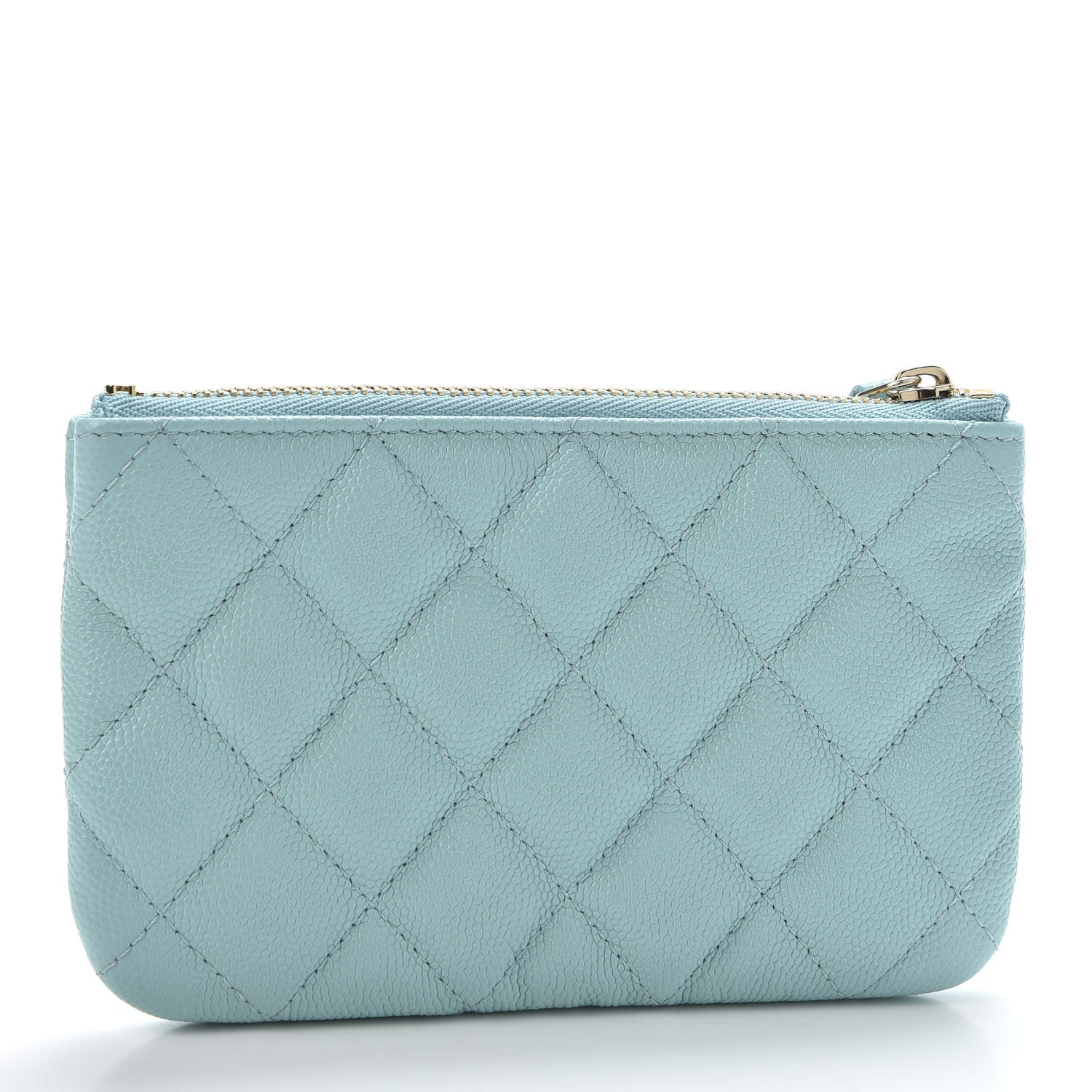 Chanel Caviar Quilted Small Cosmetic Case Light Blue 2 of 9