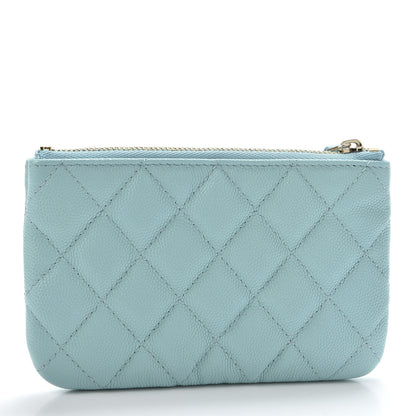 Chanel Caviar Quilted Small Cosmetic Case Light Blue 2 of 9