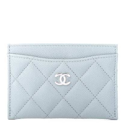 Chanel Caviar Quilted Card Holder Light Blue 1 of 9