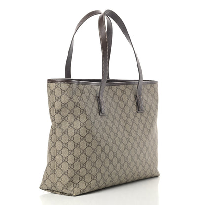 Gucci GG Supreme Monogram Medium Zippered Shopping Tote Dark Brown 3 of 10