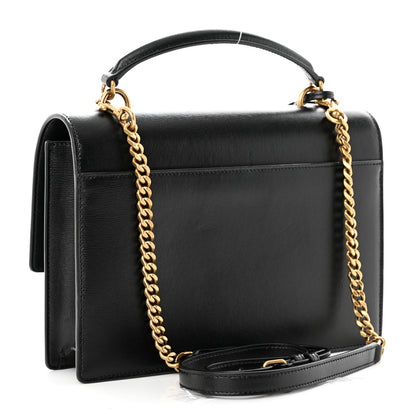 Saint Laurent Smooth Calfskin Medium Monogram Sunset Satchel Black 3 of 17