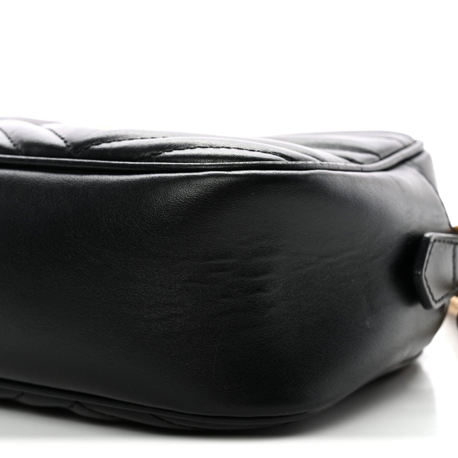Gucci Calfskin Matelasse Small GG Marmont Chain Shoulder Bag Black 10 of 13