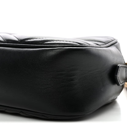 Gucci Calfskin Matelasse Small GG Marmont Chain Shoulder Bag Black 10 of 13