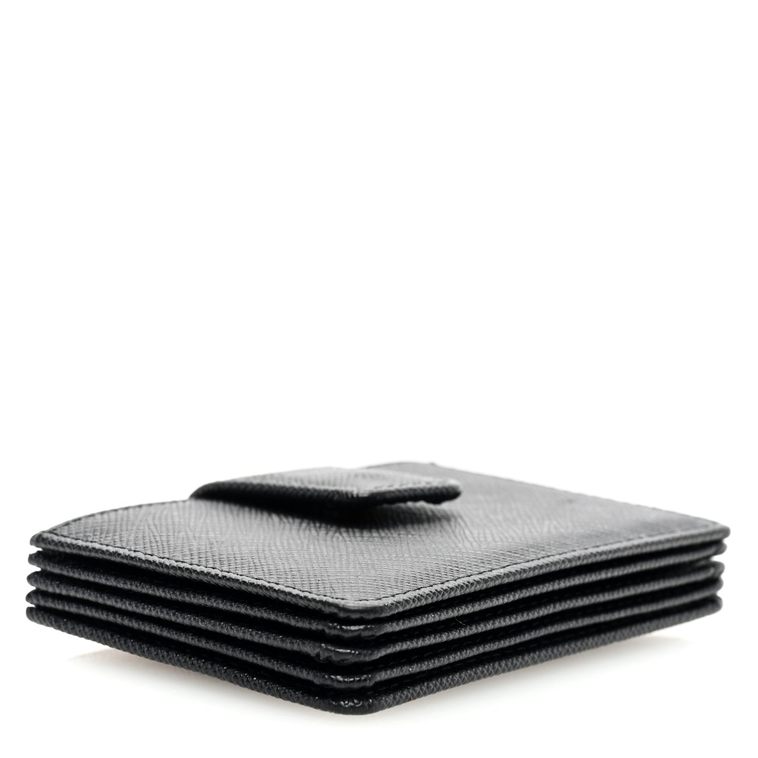 Prada Saffiano Metal Gusseted Card Holder Black 4 of 6