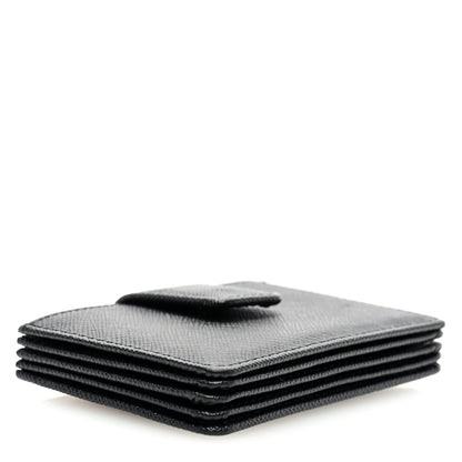 Prada Saffiano Metal Gusseted Card Holder Black 4 of 6