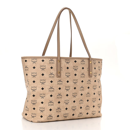 MCM Visetos Medium Anya Shopping Tote Beige 4 of 9